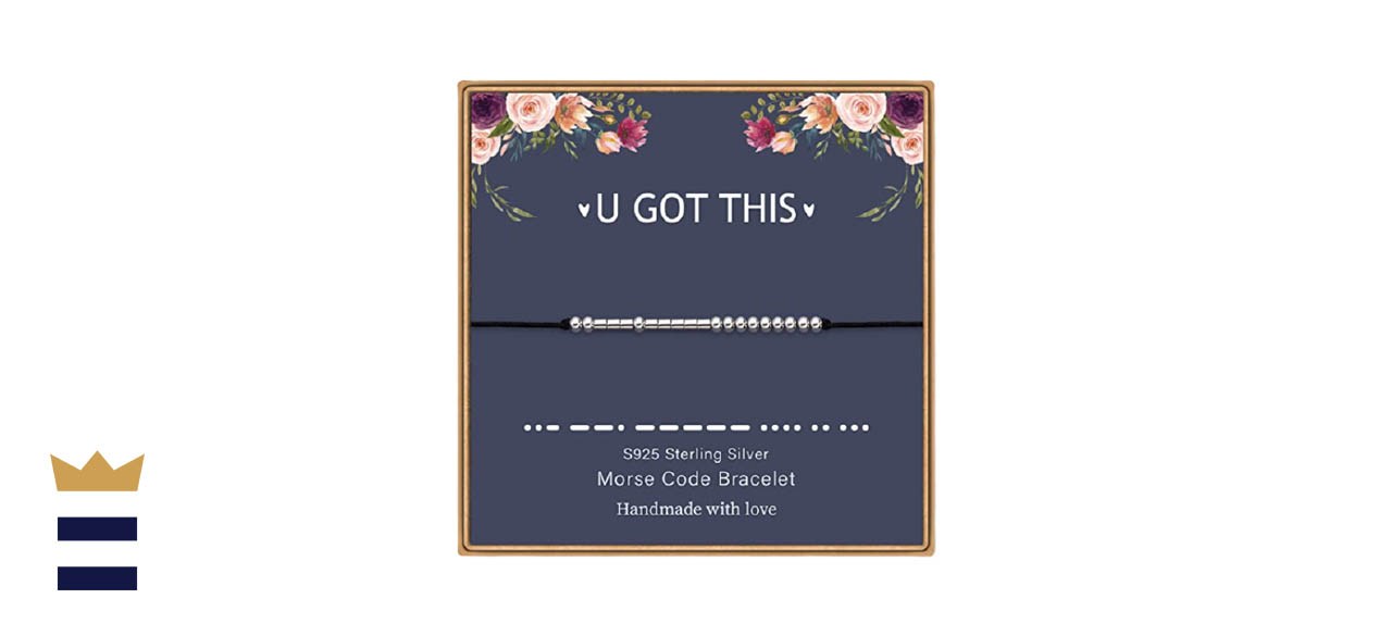 M MOOHAM 925 Sterling Silver Morse Code Bracelet - U GOT THIS