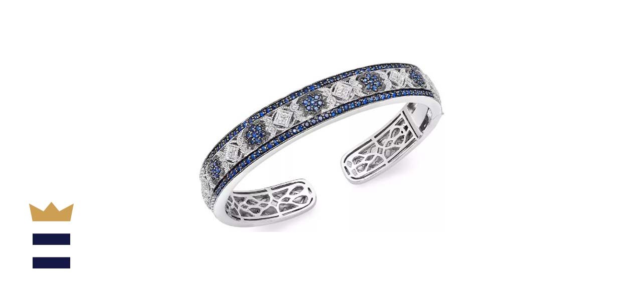 Macy’s Sapphire and Diamond Cuff Bangle Bracelet