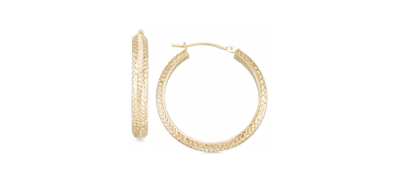 Macy’s Textured Hoop Earrings