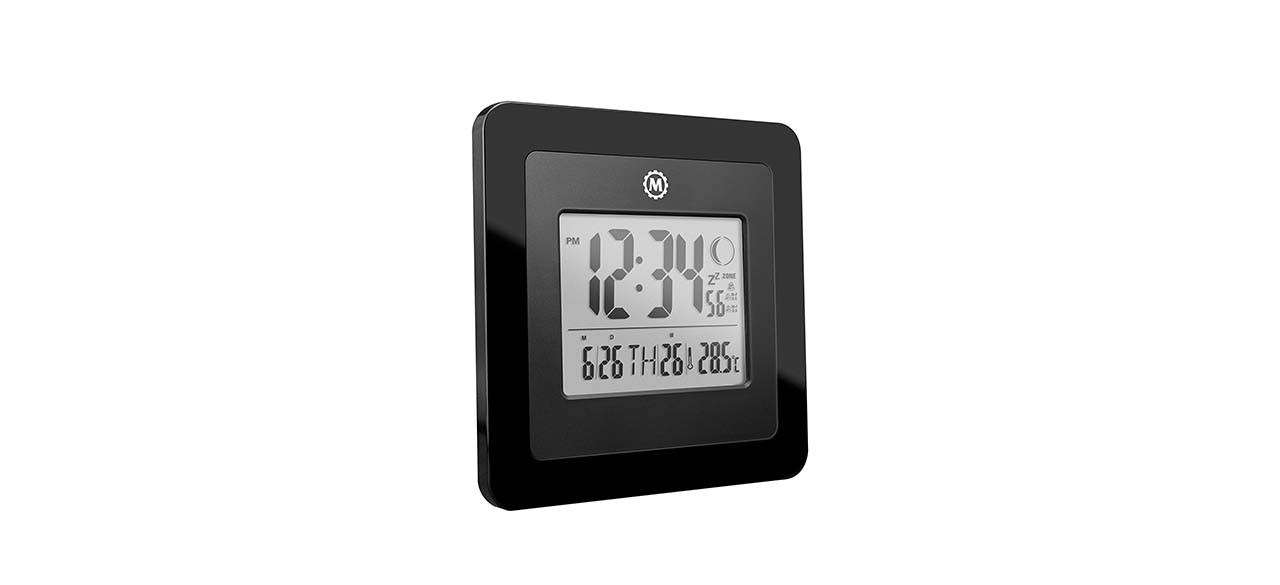 Marathon 5 Inch Digital Wall Clock With Moon Phase, Alarm, Temperature, Date