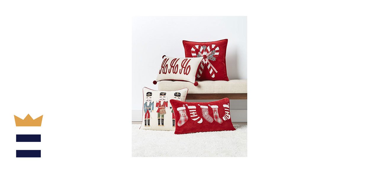 Martha Stewart Collection Holiday Flannel Candyland Pillow