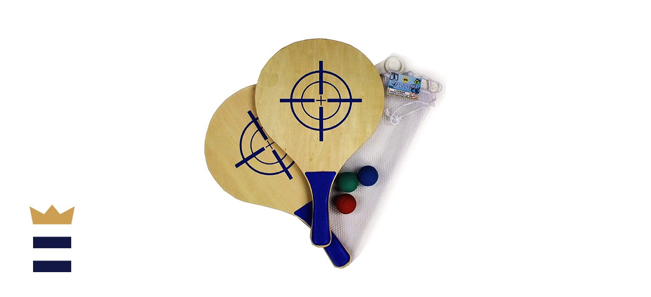 Matty's Toy Stop Deluxe Wooden Paddle Ball Game Set