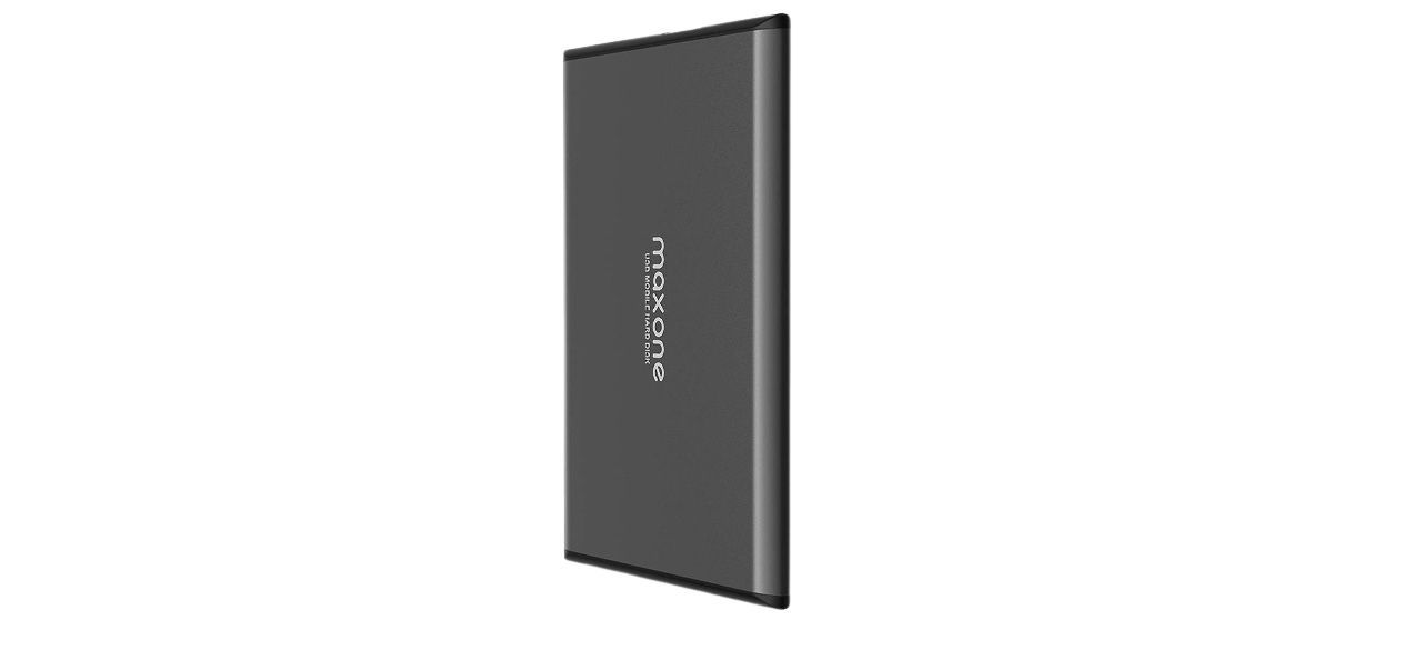 Maxone 500GB Ultra Slim Portable External HDD Hard Drive on white background