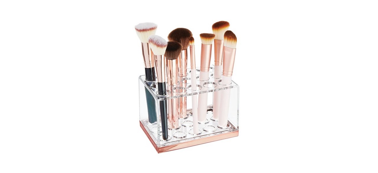 Mdesign Plastic Makeup Brush Storage Organizer With 15 Slots