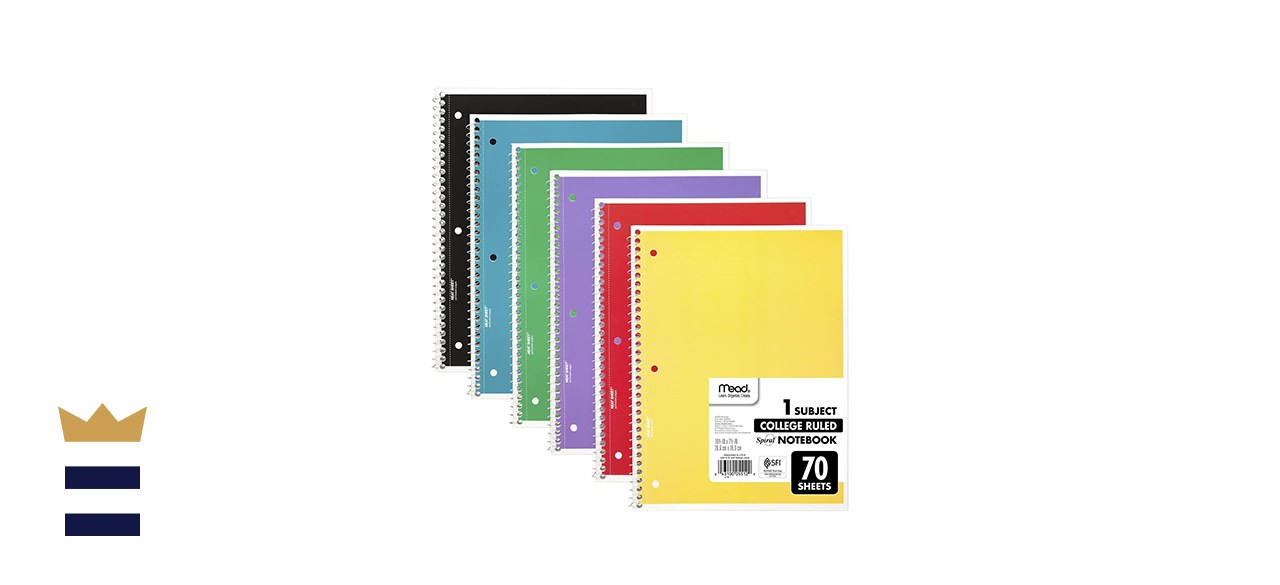 Mead College Ruled Spiral Notebooks, 6-Pack