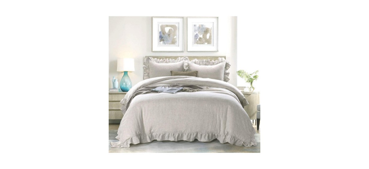 Meadow Park Stone Washed Linen Duvet Cover Set