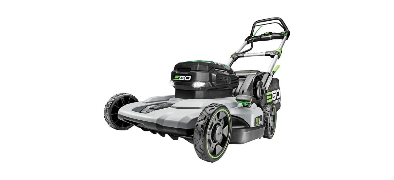  EGO Power+ LM2142SP 21-Inch 56-Volt Lithium-Ion Cordless Electric Dual-Port Walk Behind Self Propelled Lawn Mower with Two 5.0 Ah Batteries & Charger Included