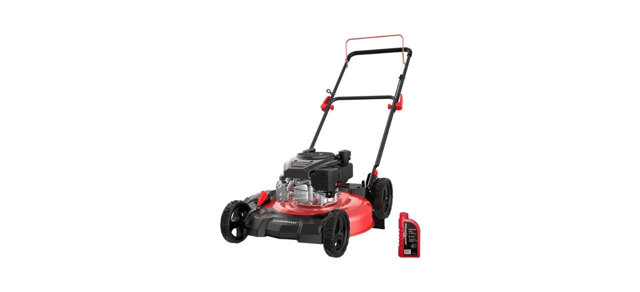  PowerSmart Gas Lawn Mower, 21 inches 144cc 2-in-1 Walk-Behind , Side Discharge Push Lawn Mower