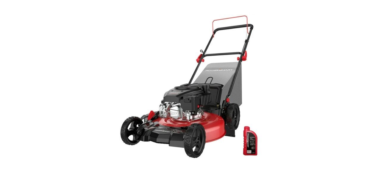  PowerSmart Gas Push Lawn Mower Powered 21-inch 3-in-1 with 144cc Engine