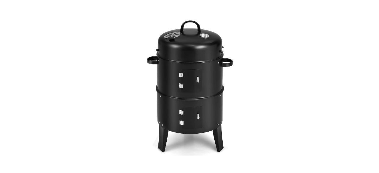 Costway 3-in-1 Vertical Charcoal Smoker Portable BBQ Grill