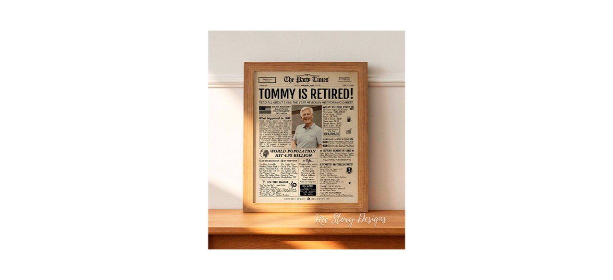 MeStory Designs Retirement Newspaper Poster MeStory Designs Retirement Newspaper Poster