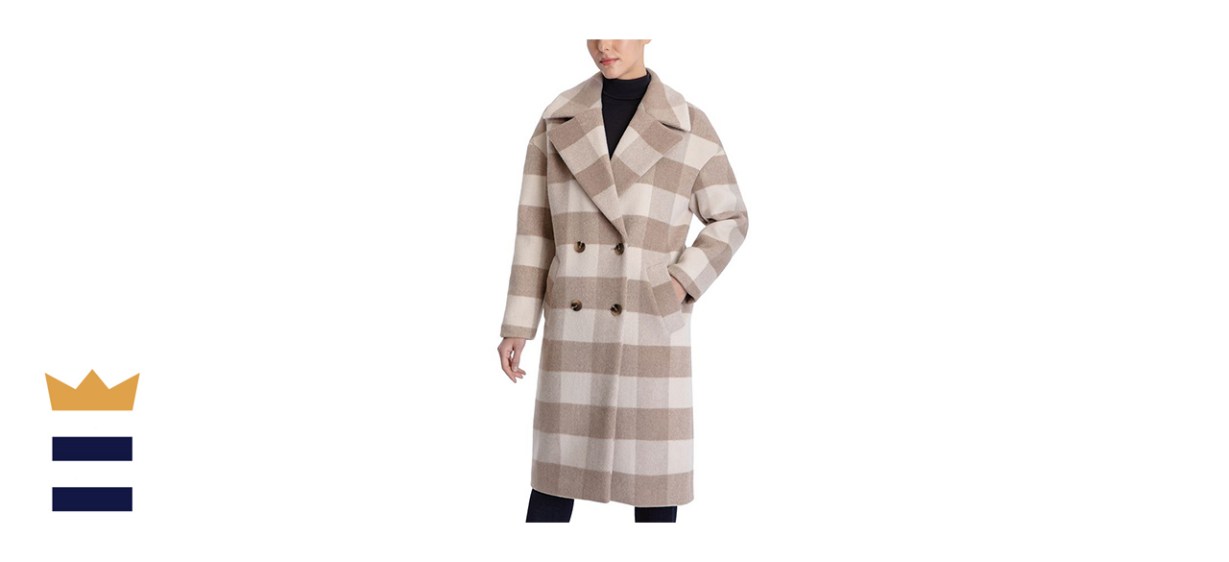 Michael Michael Kors Womens Oversized Plaid Walker Coat