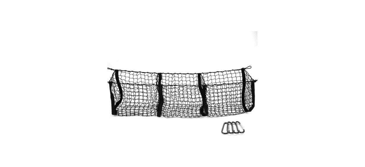 MICTUNING 3-Pocket Trunk Cargo Organizer Storage Net