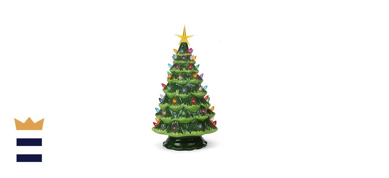 Blissun 15" Ceramic Christmas Tree,Tabletop Christmas Tree Lights Decoration NEW 