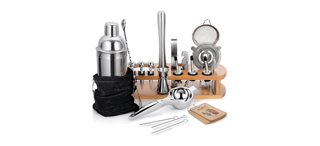 Aozita 24-Piece Bartender Kit with Stand