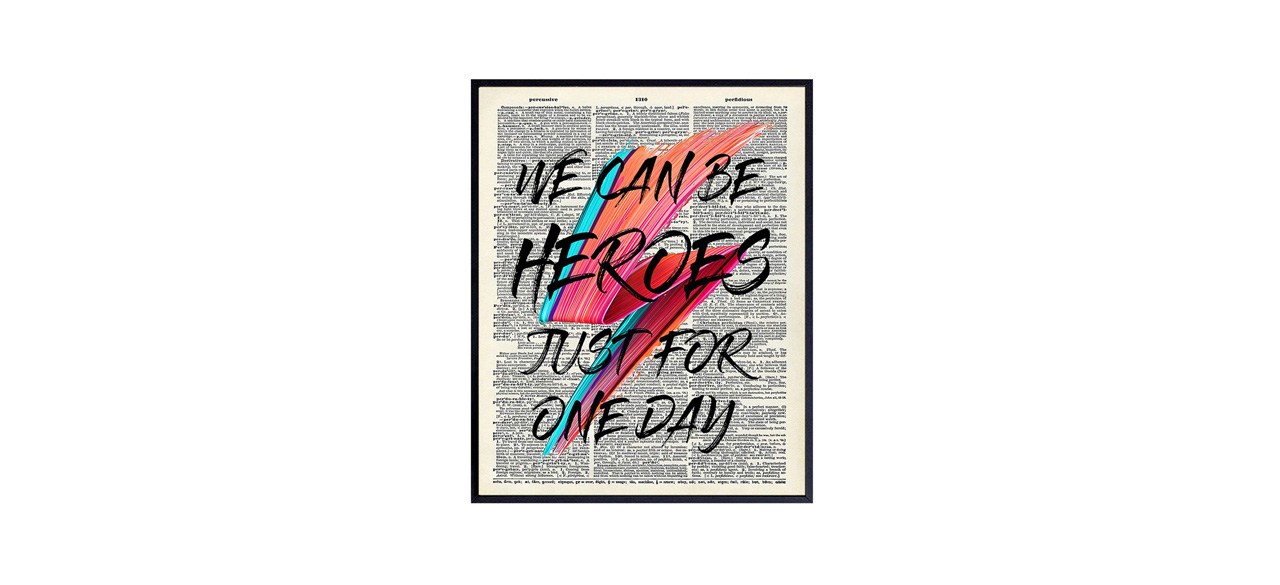 Best David Bowie “Heroes” Lyrics Poster