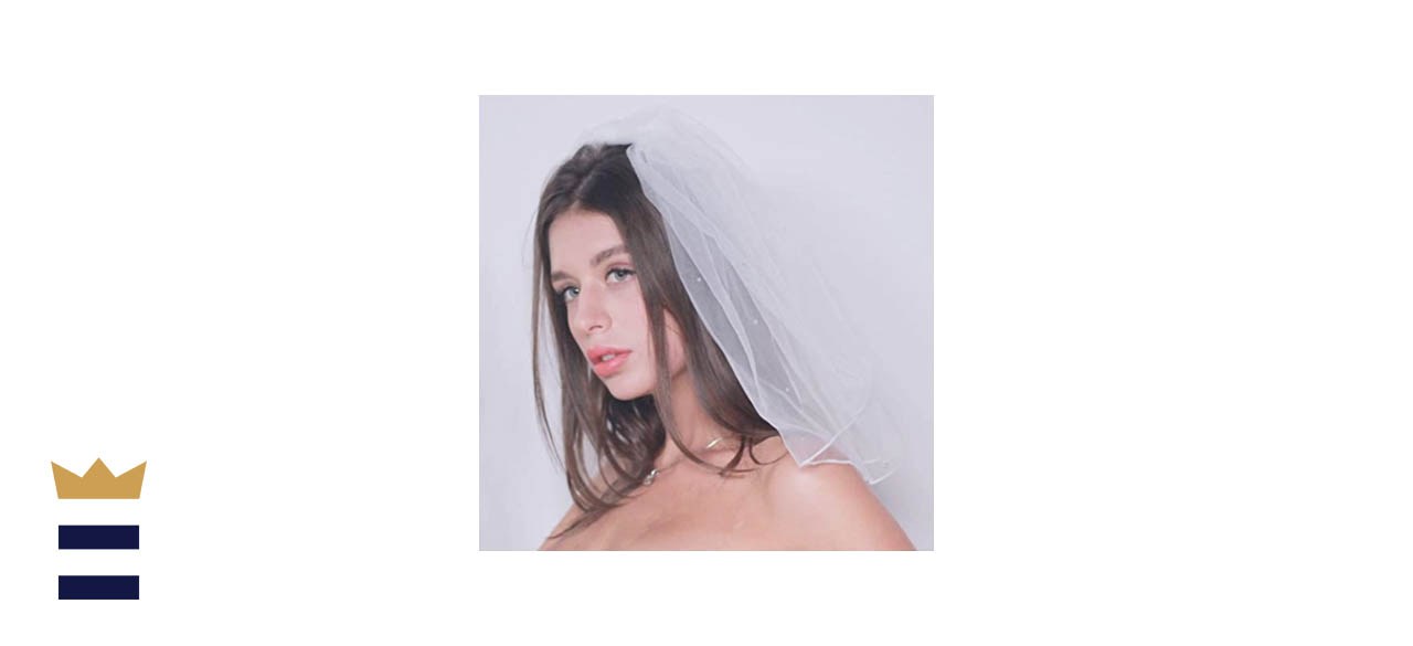 Nanchor Bridal Wedding Veil with Rhinestone Tulle