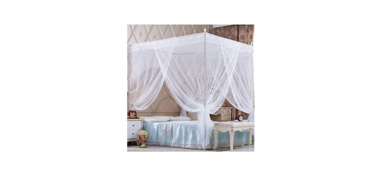 Nattey 4 Corners Princess Bed Curtain Canopy