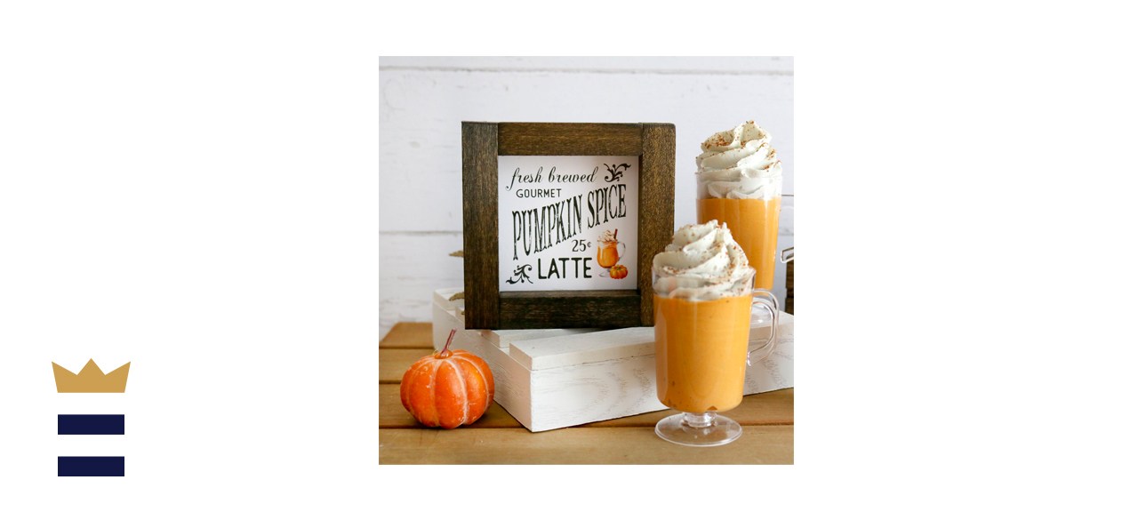 nefarmhousefesign Pumpkin Spice Latte Mini Wood Framed Sign