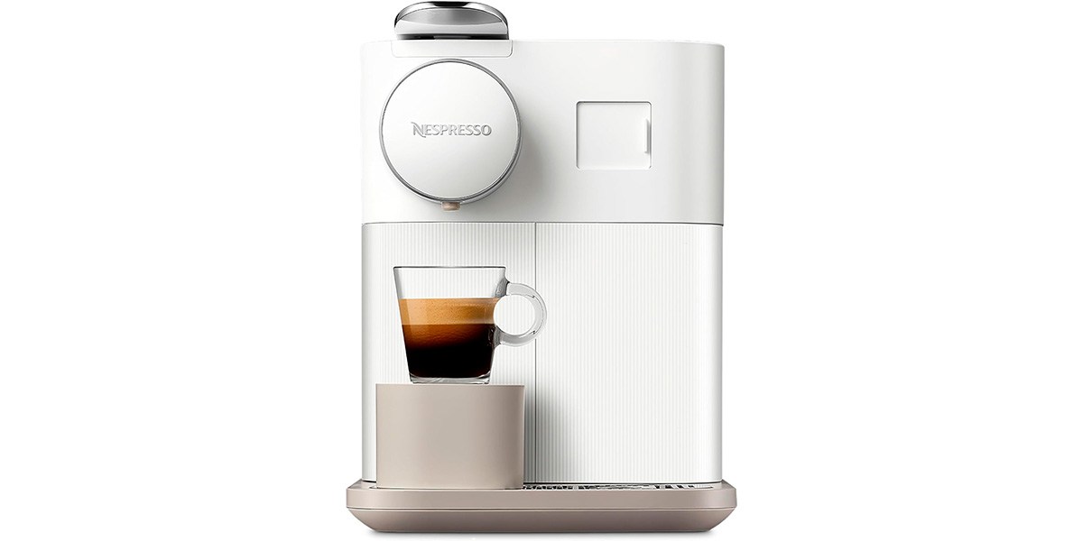 White Nespresso Gran Lattissima by De’Longhi on white background