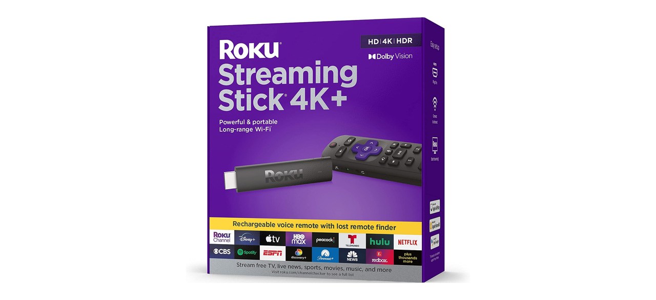 Roku Streaming Stick 4K box on white background