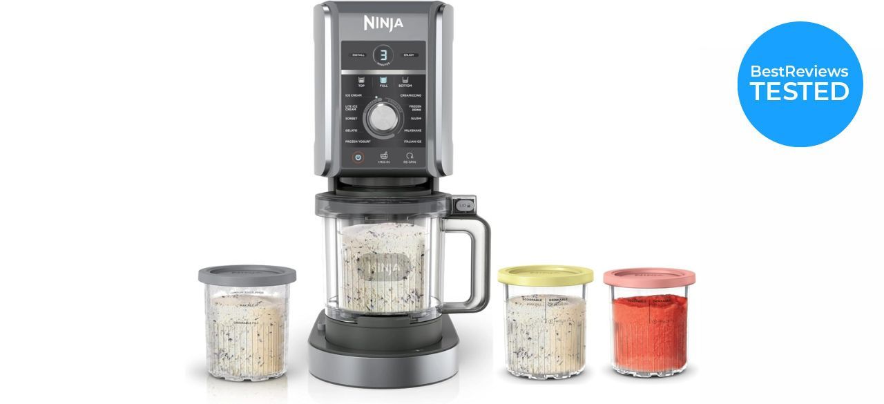 Ninja CREAMi Deluxe Ice Cream & Frozen Treat Maker on white background