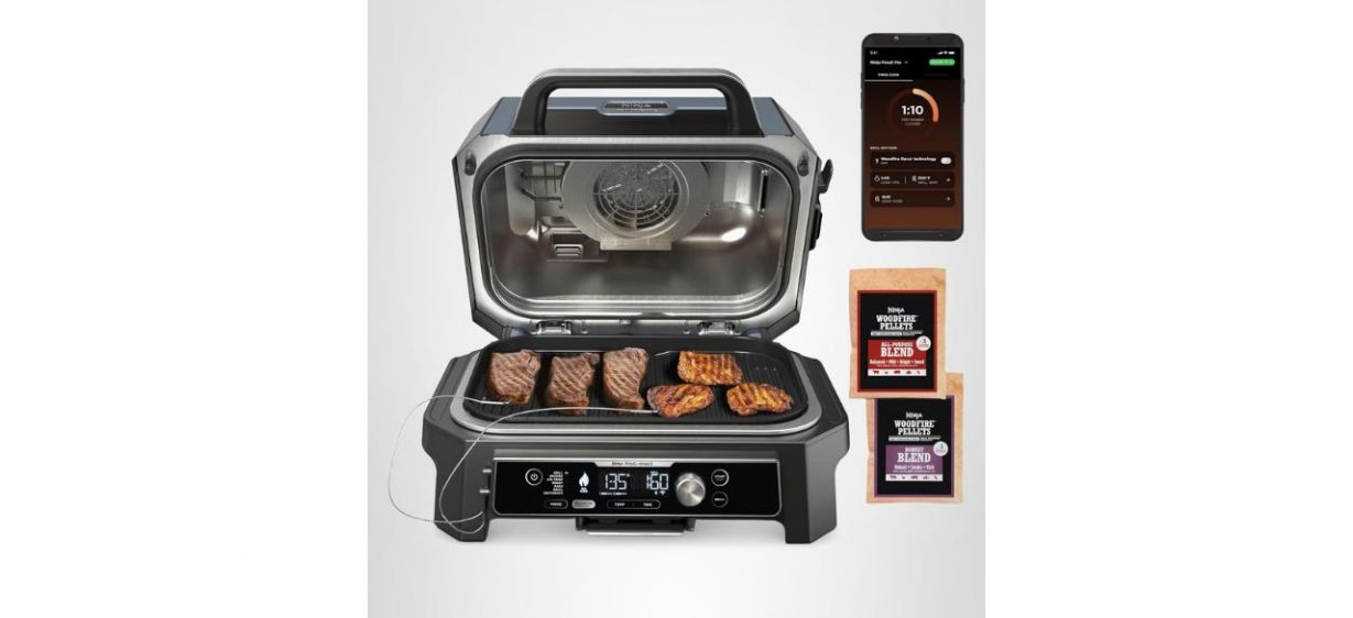 Ninja OG951 Woodfire Pro Connect Premium XL Outdoor Grill &amp; Smoker on white background