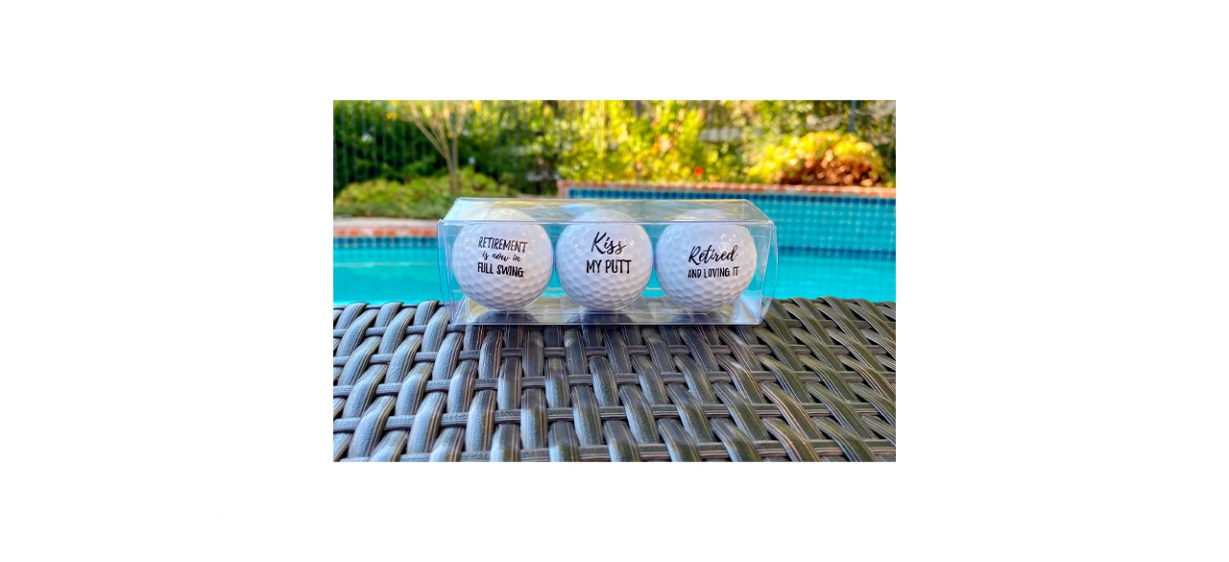 Kiss My Putt Set of Three Retirement Golf Balls Kiss My Putt Set of Three Retirement Golf Balls