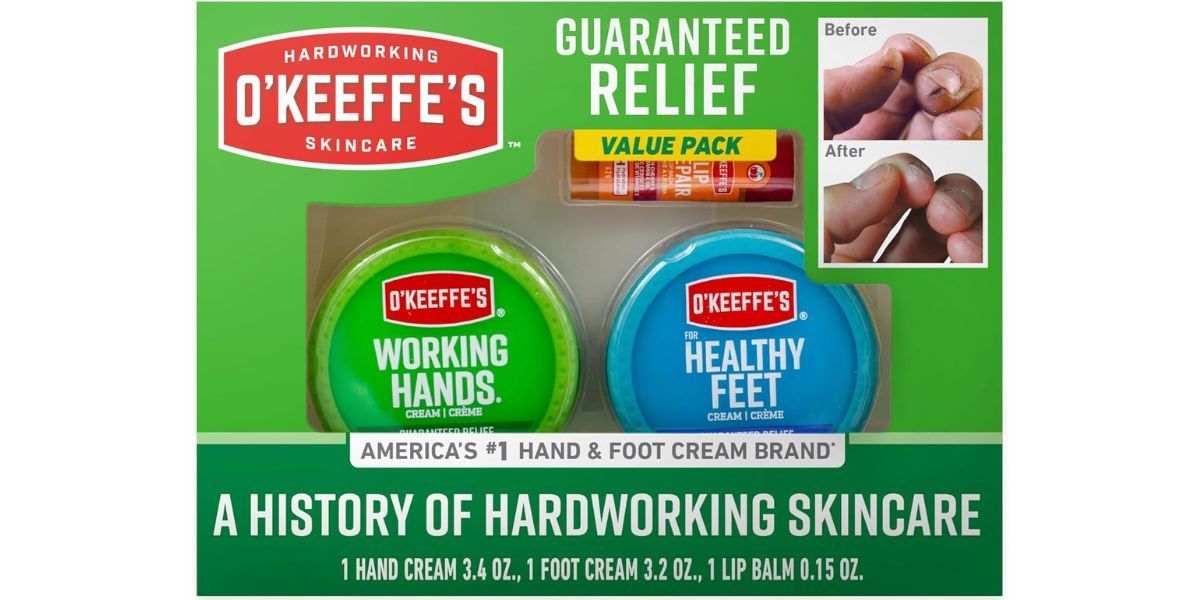 O'Keeffe's Giftbox Including Lip Repair on white background