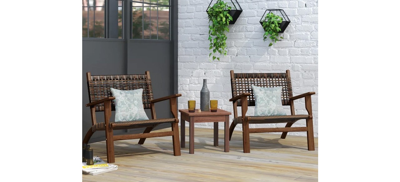 Best Sadie Outdoor 3-Piece Patio Rattan Furniture Set