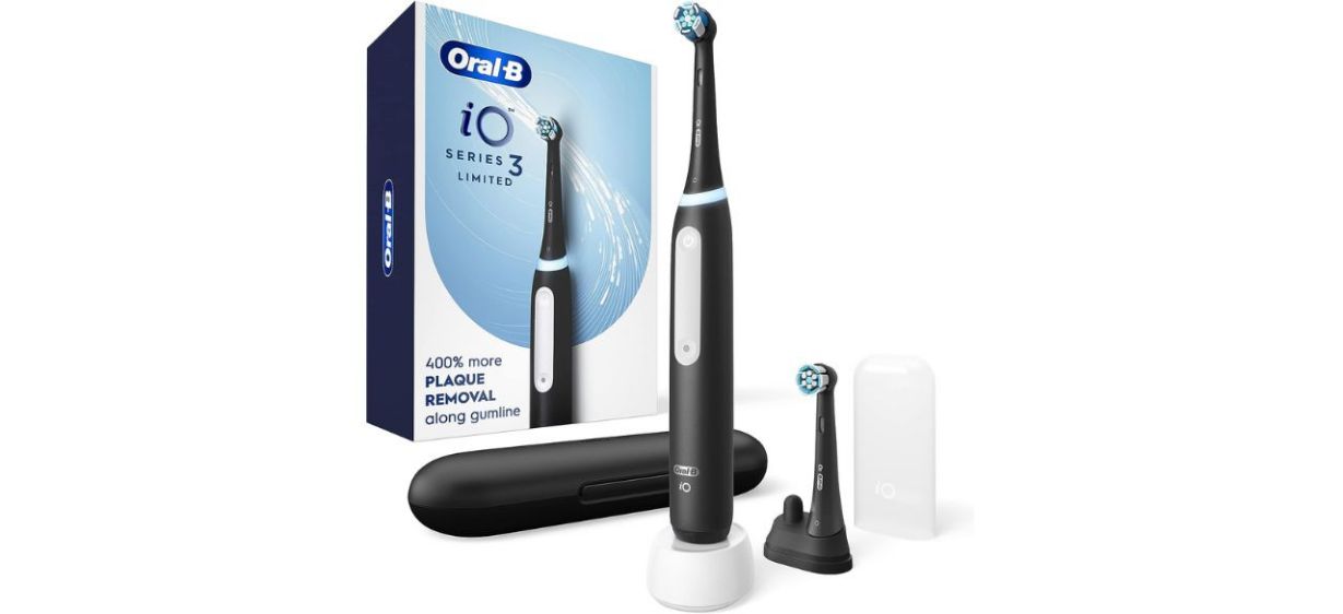 Oral-B iO Deep Clean Rechargeable Electric Powered Toothbrush on white back Oral-B iO Deep Clean Rechargeable Electric Powered Toothbrush on white back