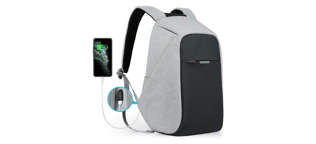 Oscaurt Unisex Water-Resistant Anti-Theft Travel Backpack With USB Charging Port