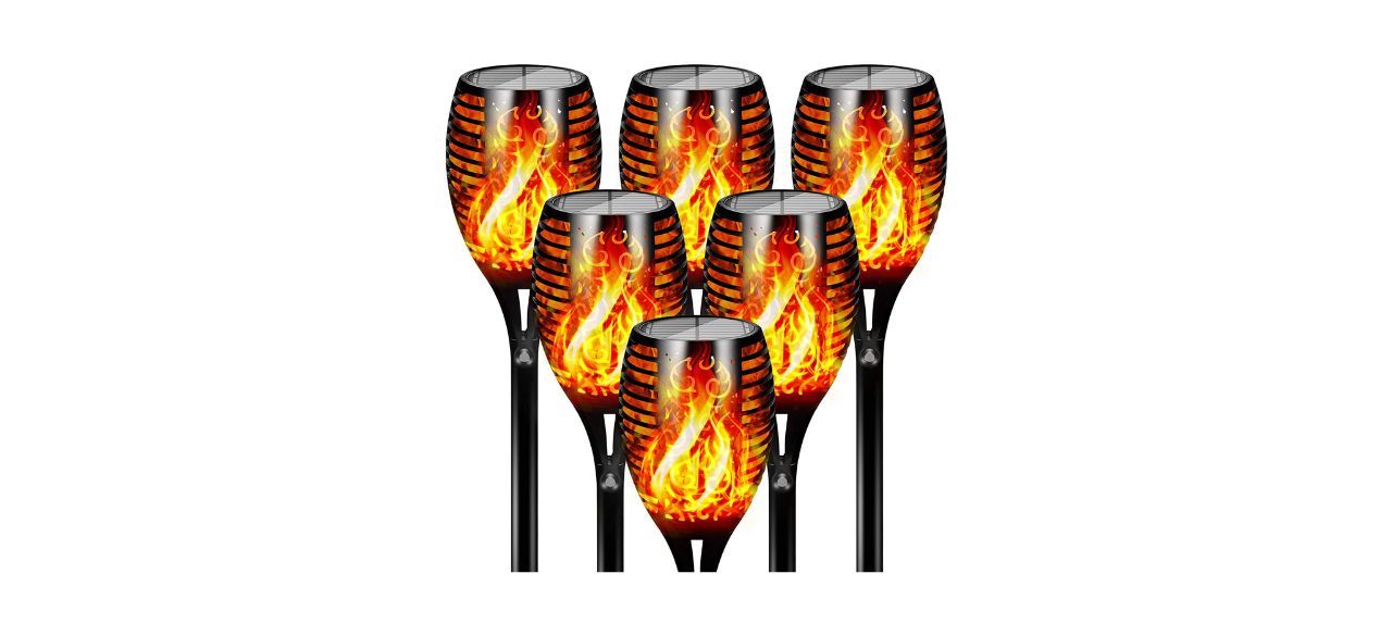 Otdair LED Solar Tiki Lights, Set of 6