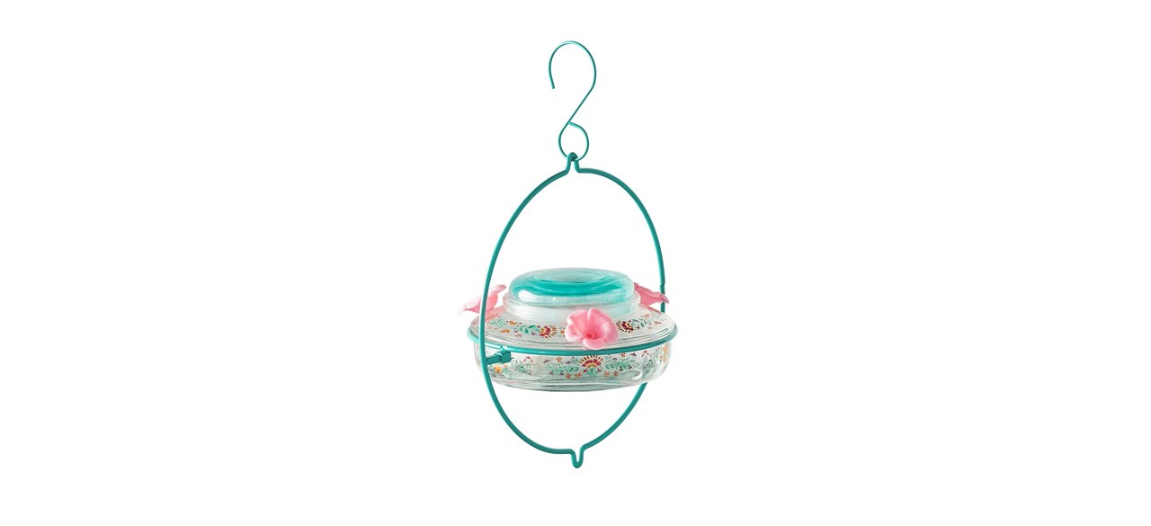 Best The Pioneer Woman Folk Geo Decorative Glass Top-Fill Hummingbird Feeder