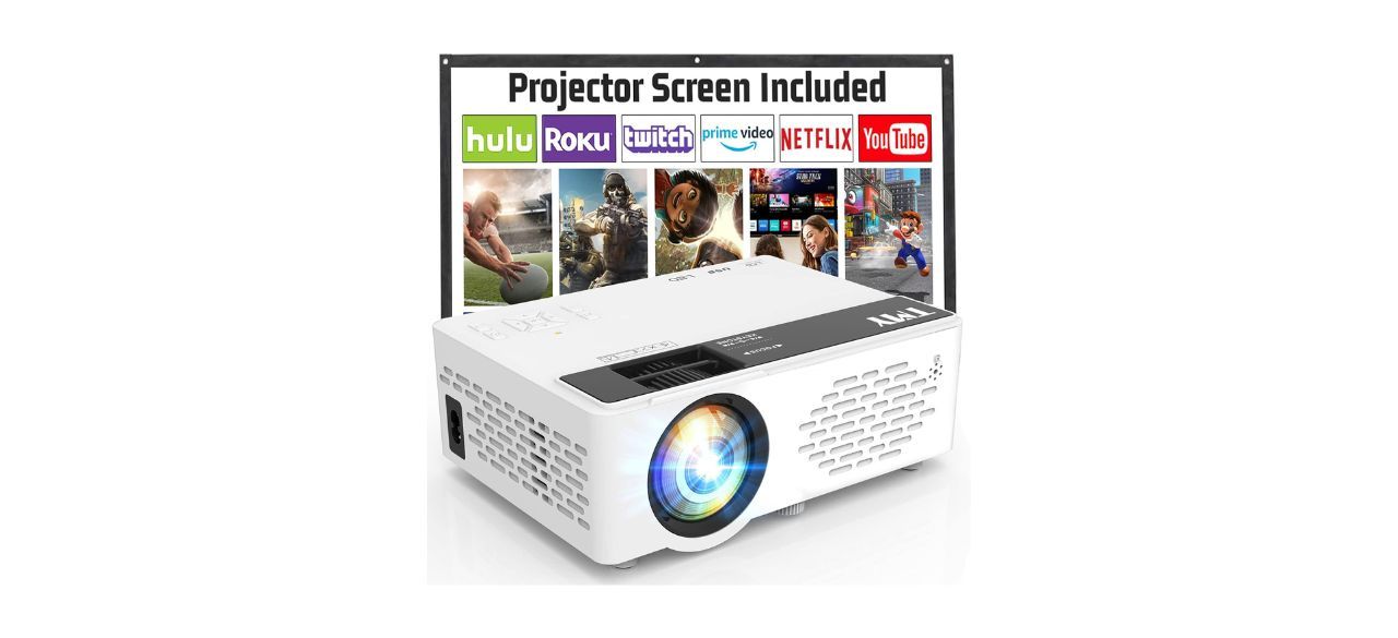 TMY Mini Upgraded Bluetooth Projector with Screen