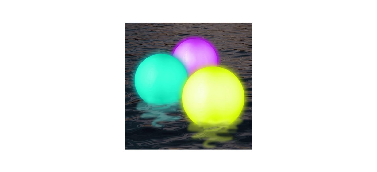 Outdoors-Best Icnice Glow-In-The-Dark LED Beach Balls, 2-Pack