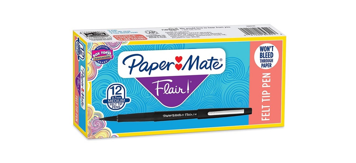 Paper Mate No-Bleed Black Flair Pens