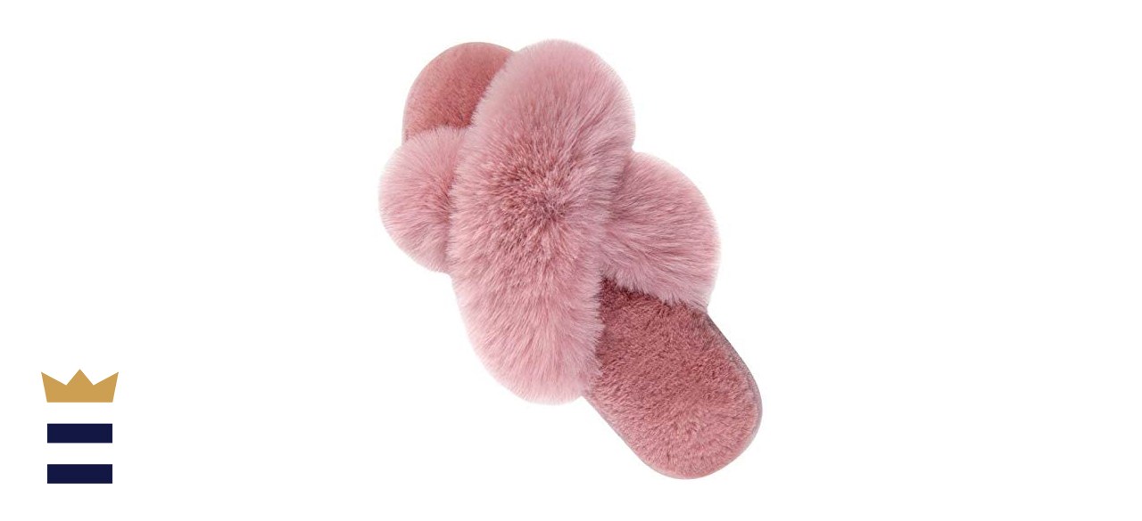 Parlovable Cross Band Plush Slipper