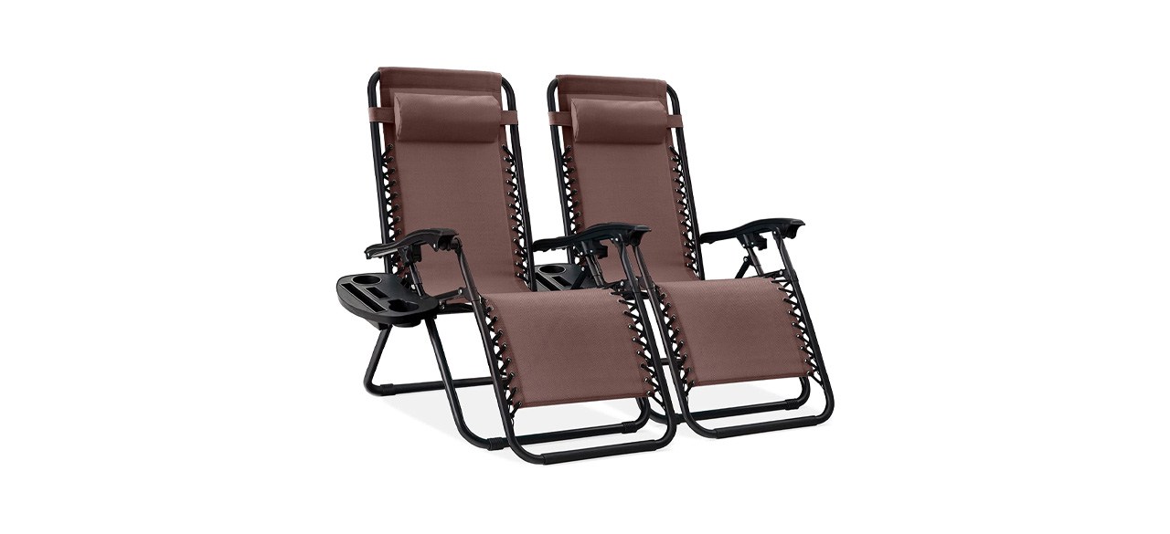 Best Choice Products Set of 2 Adjustable Steel Mesh Zero Gravity Lounge Chair Recliners