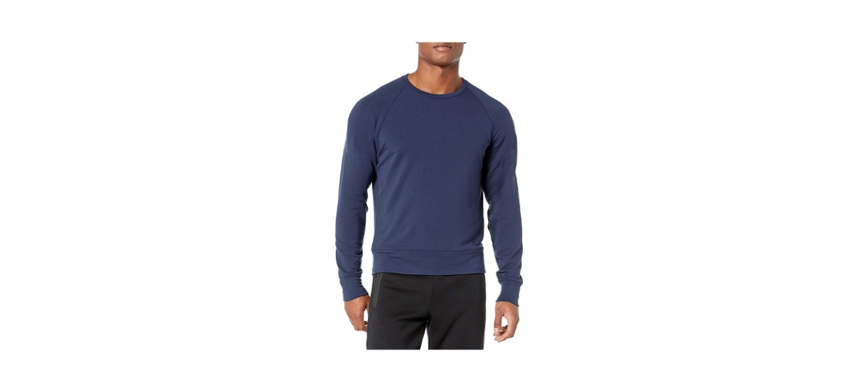 Peak Velocity Mens Yoga Luxe Fleece Crew Neck Sweatshirt