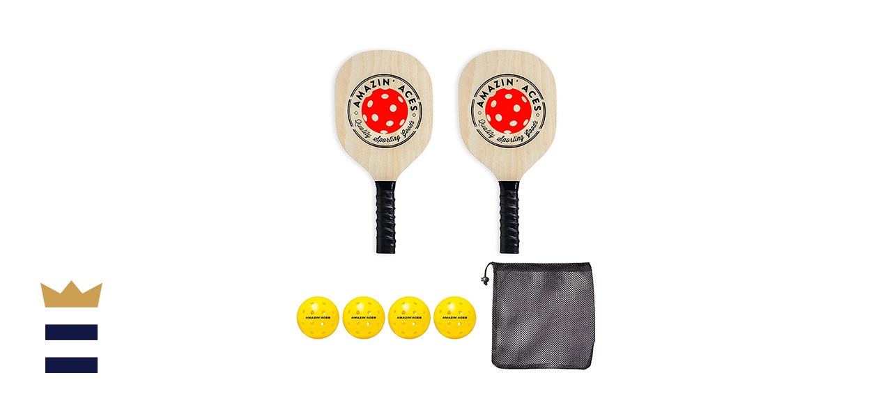 Amazin' Aces Pickleball Wood 2-Paddle Set 