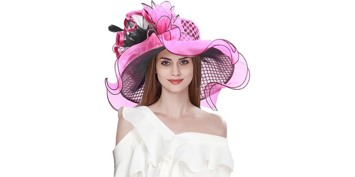 Z&X Women Organza Church Derby Hat 