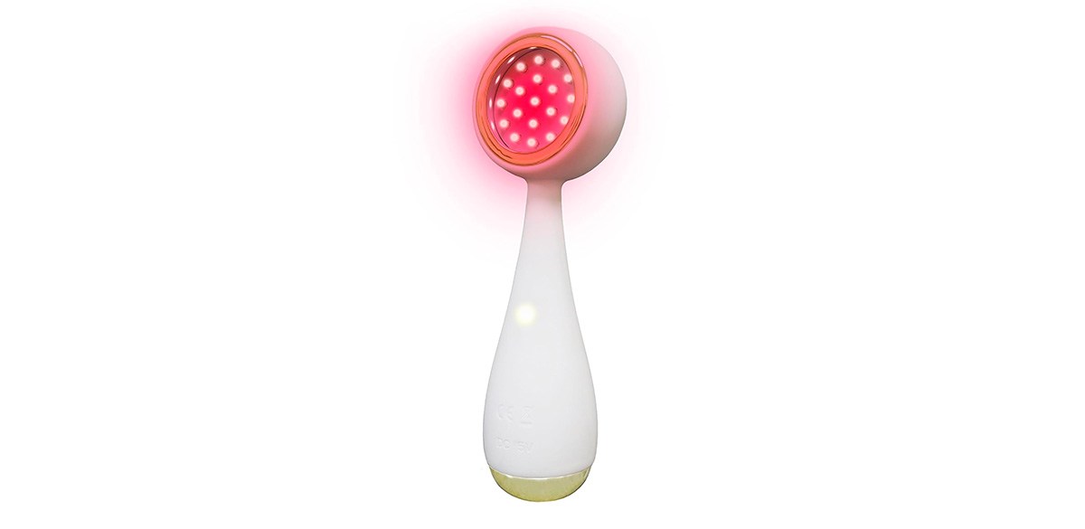 PMD Clean Redvolution Smart Facial Cleansing Device with Silicone Brush & Age-Defying Red Light Therapy Treatment