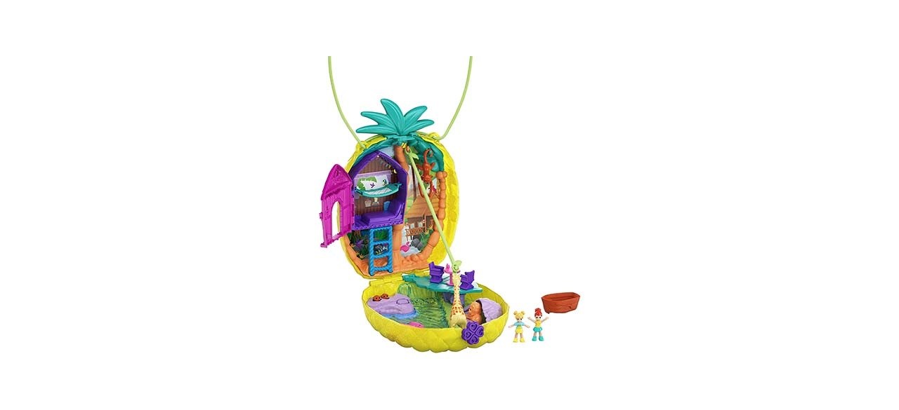 Polly Pocket Tropicool Pineapple Wearable Purse Compact on white background