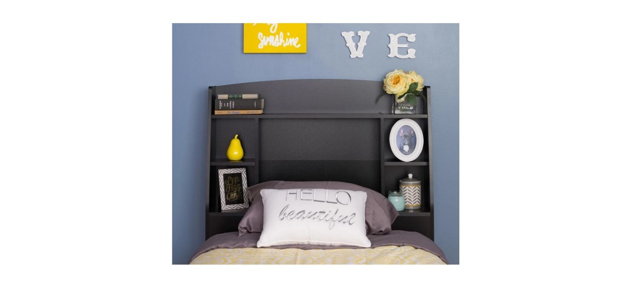 Prepac Astrid Black Twin Headboard