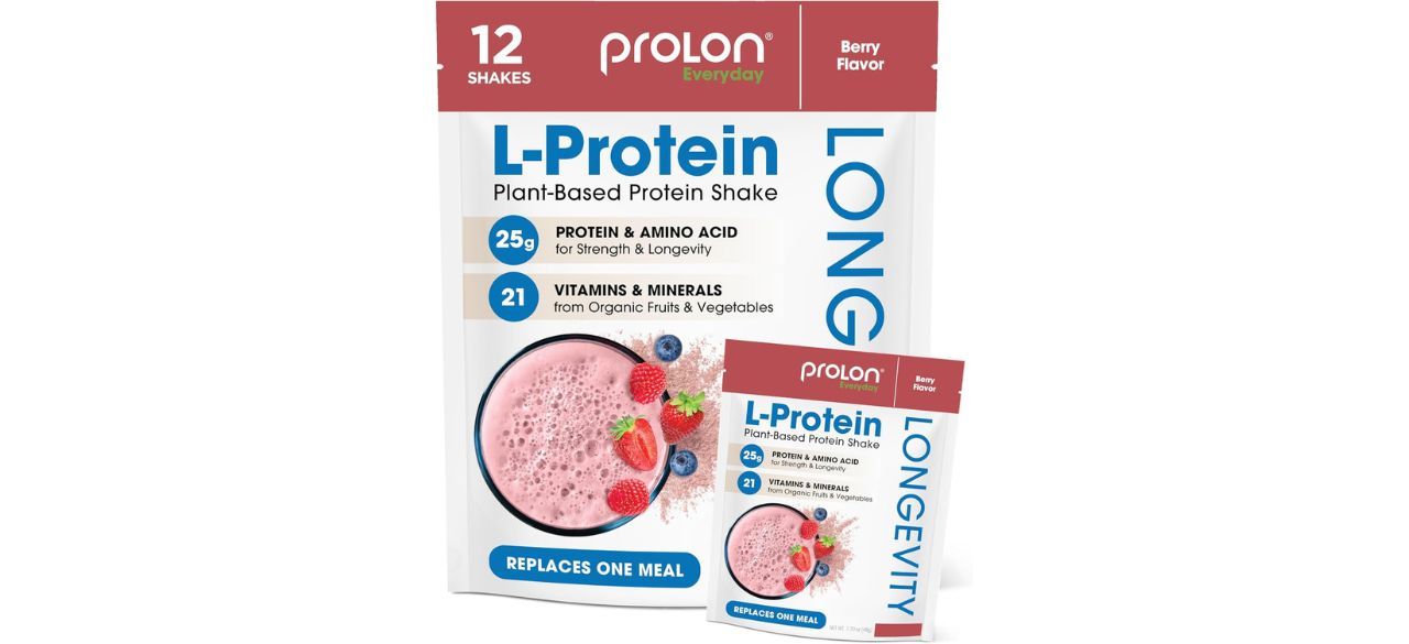 ProLon Longevity Plant Based Protein Powder on white background