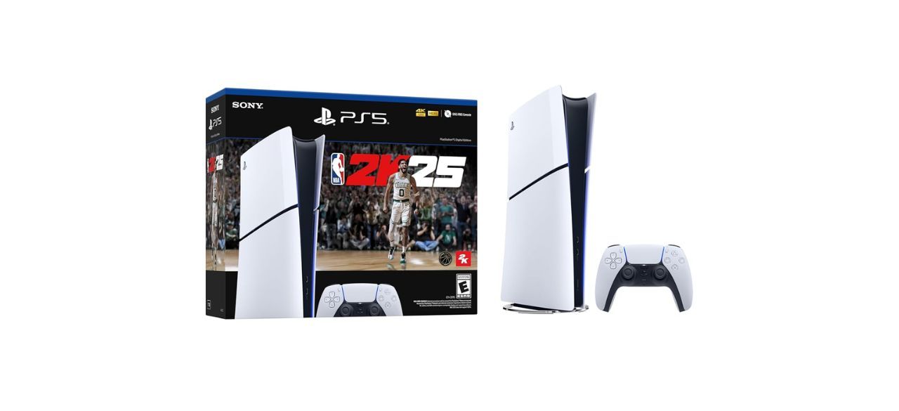 PlayStation PS5 Digital Edition – NBA 2K25 Bundle on white back