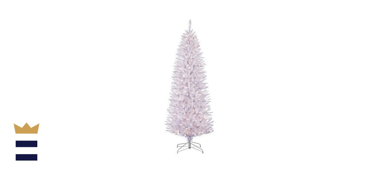 Puleo International 7.5 Foot Pre-Lit Pencil Fraser Fir Christmas Tree