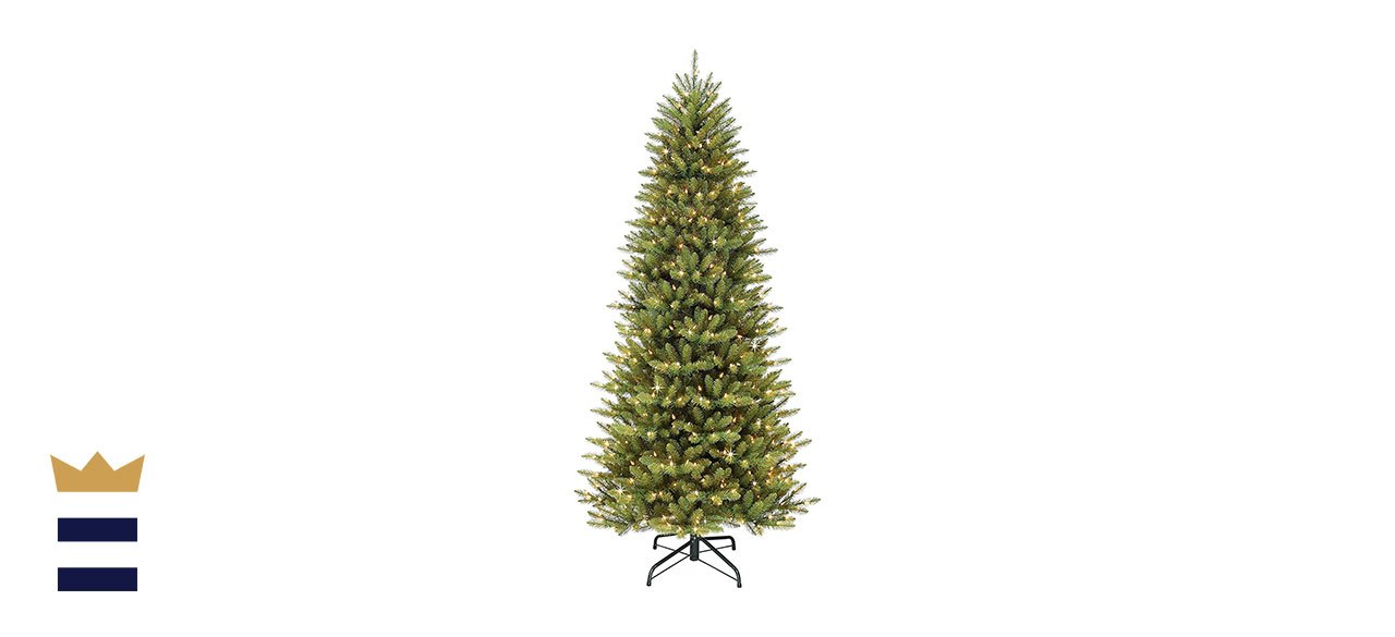 Puleo International Pre-Lit Slim Fraser Fir Artificial Christmas Tree