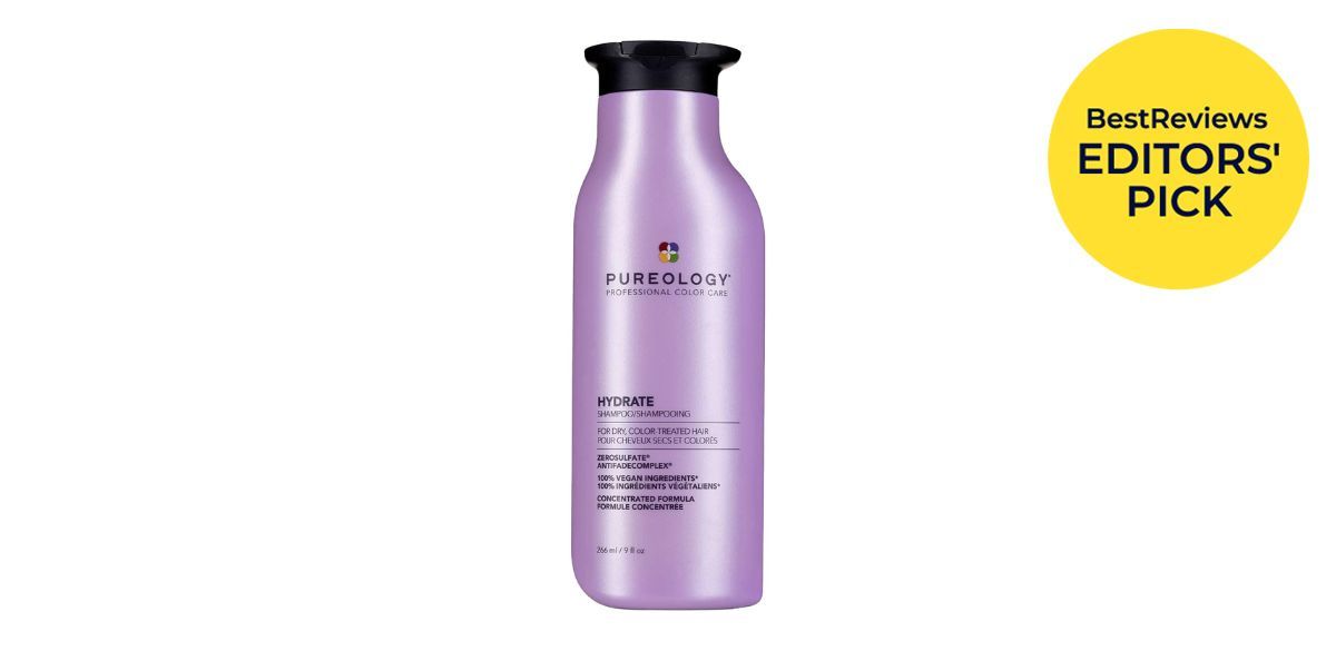 Pureology Hydrate Moisturizing Shampoo; text says "BestReviews Editors' pick" Pureology Hydrate Moisturizing Shampoo; text says "BestReviews Editors' pick"